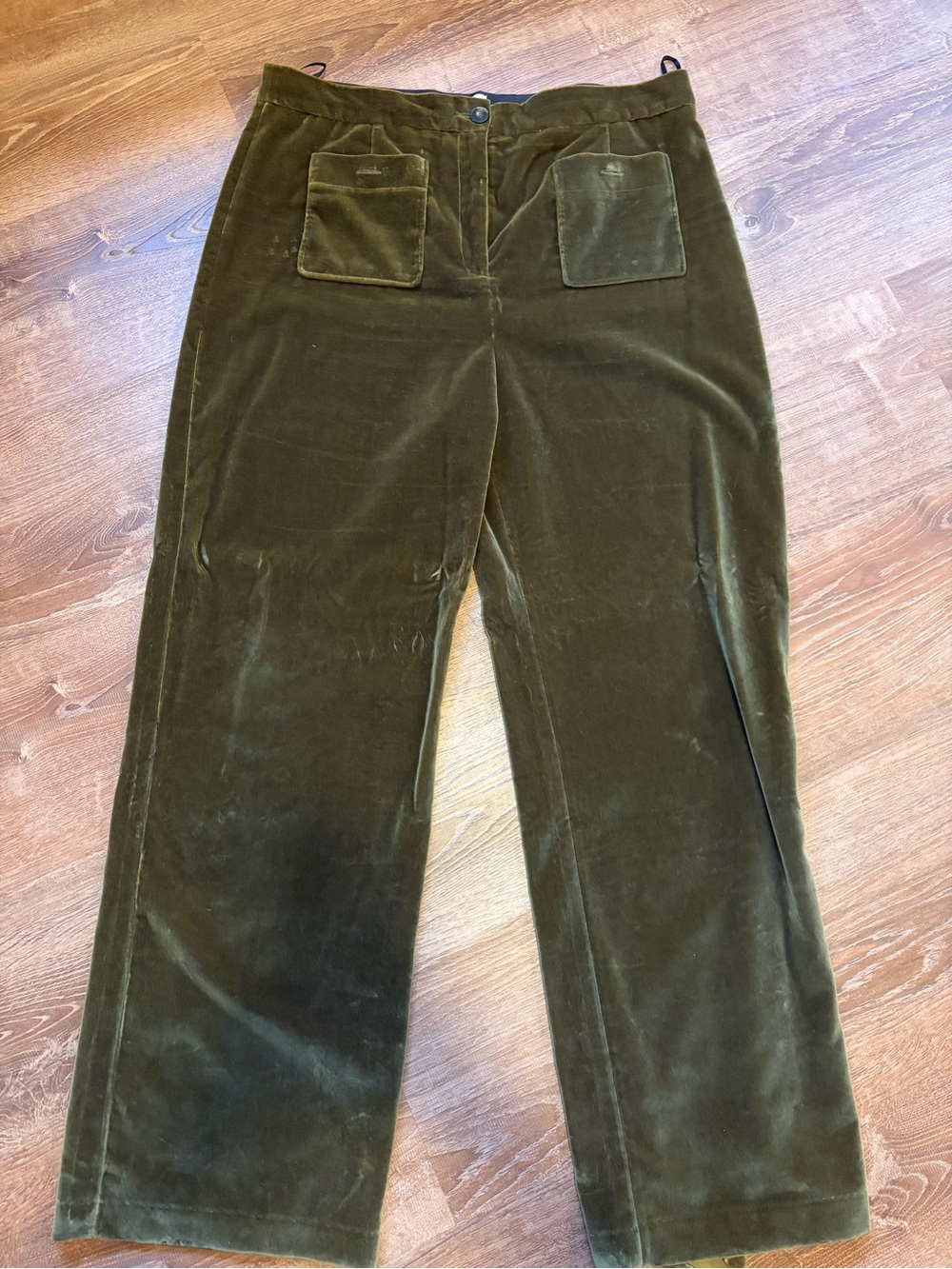 Sézane Dan Trousers Olive Green Size 14